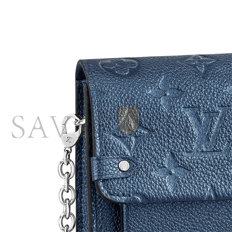 LOUIS VUITTON PLATINE MONOGRAM EMPREINTE VAVIN CHAIN WALLET SILVER HARDWARE M59077 (19*12*4cm)